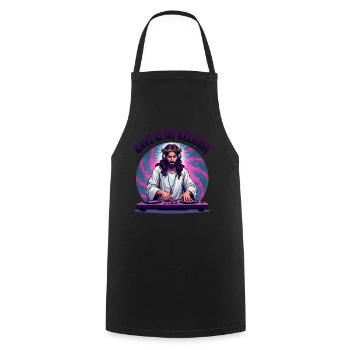 Rave Techno House Party EDM Festival Goa Electro - Kochschürze - Schwarz - Vorne - AI Model Male 185 dark (185cm)
