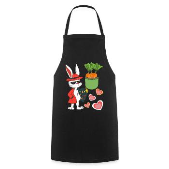 Easter Bunny Easter Egg Easter Eggs Bunny Retro 80s 90s - Cooking Apron - black - Front - AI Model Male 185 dark (185cm)