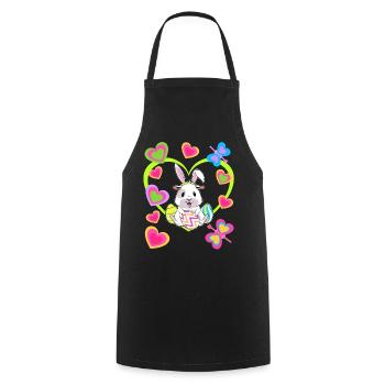 Pâques Pâques Lapin Rétro Lapins Lapin Années 80 Enfant - Tablier de cuisine - noir - Devant - AI Model Male 185 dark (185cm)