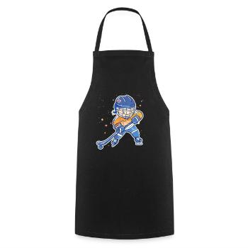 Kleiner Eishockeyspieler - Kochschürze - Schwarz - Vorne - AI Model Male 185 dark (185cm)