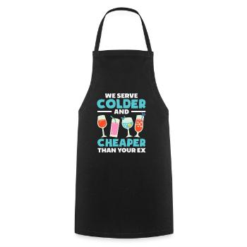 Barkeeper Wir Servieren Kälter - Kochschürze - Schwarz - Vorne - AI Model Male 185 dark (185cm)