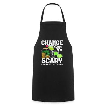 Le changement de barman peut faire peur - Tablier de cuisine - noir - Devant - AI Model Male 185 dark (185cm)
