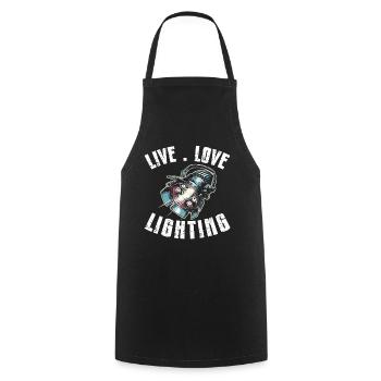 Lighting technician Lighting technician Lighting technology - Cooking Apron - black - Front - AI Model Male 185 dark (185cm)