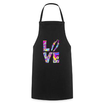 L’amour pour les barmans avec le design shaker - Tablier de cuisine - noir - Devant - AI Model Male 185 dark (185cm)