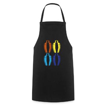 Bunte Shaker Kunst Für Barkeeper - Kochschürze - Schwarz - Vorne - AI Model Male 185 dark (185cm)