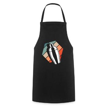 Barman Vintage Shaker Look Rétro - Tablier de cuisine - noir - Devant - AI Model Male 185 dark (185cm)