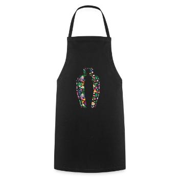 Bunte Blumen Bartender Inspiration - Kochschürze - Schwarz - Vorne - AI Model Male 185 dark (185cm)