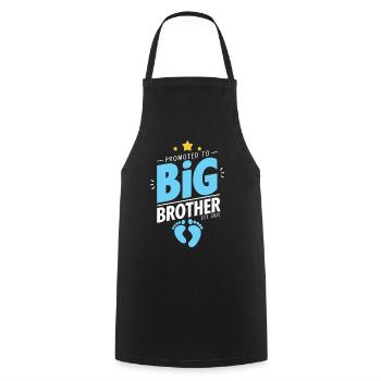 Promoted to Big Brother Est 2025 Funny Sibling - Cooking Apron - black - Front - AI Model Male 185 dark (185cm)