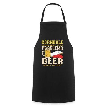 Extincteur Cornhole Lover Problems - Tablier de cuisine - noir - Devant - AI Model Male 185 dark (185cm)