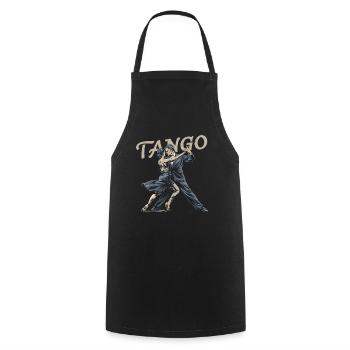 Elegance of Tango: Passionate Dance Moment - Cooking Apron - black - Front - AI Model Male 185 dark (185cm)