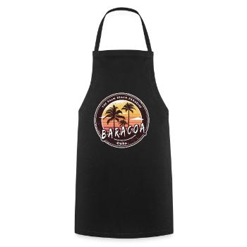 Palmiers de Baracoa et conception de plage - Tablier de cuisine - noir - Devant - AI Model Male 185 dark (185cm)