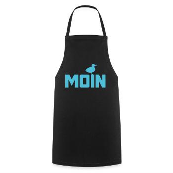 Moin Seagull Ahoy Mer du Nord Côte de la mer Baltique Plage de vacances - Tablier de cuisine - noir - Devant - AI Model Male 185 dark (185cm)