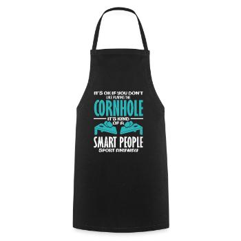 Cornhole Lover Wise Déclaration sportive - Tablier de cuisine - noir - Devant - AI Model Male 185 dark (185cm)