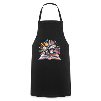 L’éducation est la liberté, la représentation créative - Tablier de cuisine - noir - Devant - AI Model Male 185 dark (185cm)