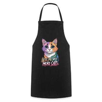 Weniger Menschen Mehr Katzen Buntes Katzenmotiv - Kochschürze - Schwarz - Vorne - AI Model Male 185 dark (185cm)