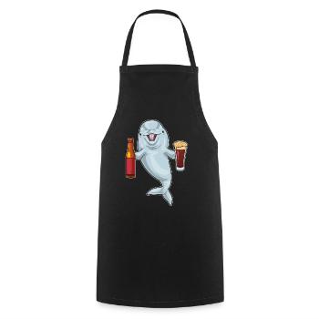 Bouteille de bière Dolphin - Tablier de cuisine - noir - Devant - AI Model Male 185 dark (185cm)