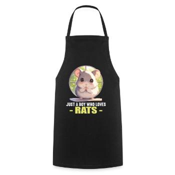 Rat Rat - Cooking Apron - black - Front - AI Model Male 185 dark (185cm)