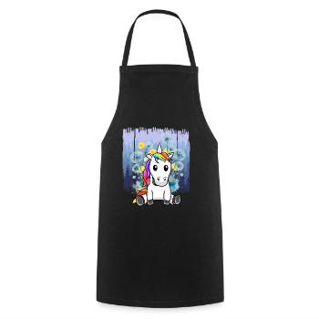 Unicorn Nature Nature Lover Unicorns Kids Child - Cooking Apron - black - Front - AI Model Male 185 dark (185cm)
