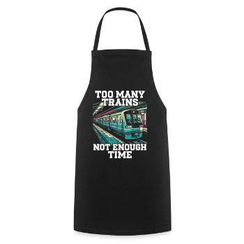 conducteur de train amoureux des trains gare - Tablier de cuisine - noir - Devant - AI Model Male 185 dark (185cm)