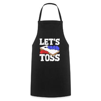 Cornhole Player Let’s Toss Jeu amusant - Tablier de cuisine - noir - Devant - AI Model Male 185 dark (185cm)