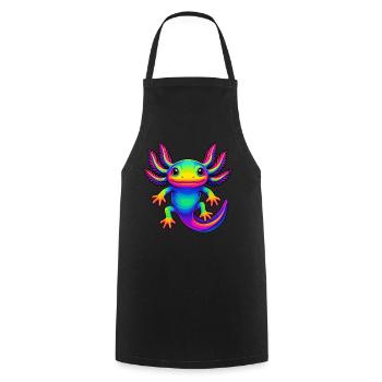 Axolotl, Colorful Axolotl - Cooking Apron - black - Front - AI Model Male 185 dark (185cm)