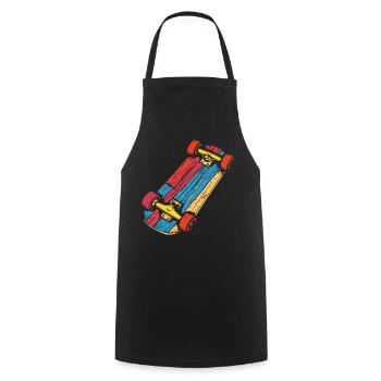 Skateboard Graphic Vintage Look - Cooking Apron - black - Front - AI Model Male 185 dark (185cm)