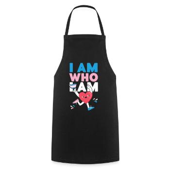 Fierté LGBT transgenre - Tablier de cuisine - noir - Devant - AI Model Male 185 dark (185cm)