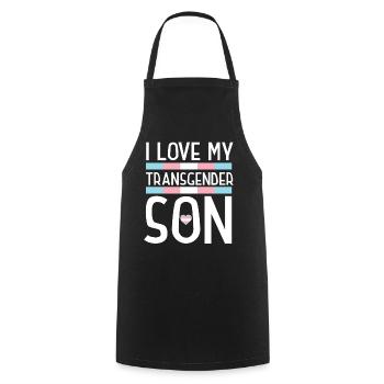 Fierté LGBT transgenre - Tablier de cuisine - noir - Devant - AI Model Male 185 dark (185cm)