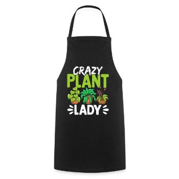 Crazy Plant Lady - Cooking Apron - black - Front - AI Model Male 185 dark (185cm)