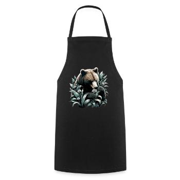 Cadeau Bear Eats Wild Garlic - Tablier de cuisine - noir - Devant - AI Model Male 185 dark (185cm)