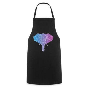Galactic Elephant - Cooking Apron - black - Front - AI Model Male 185 dark (185cm)
