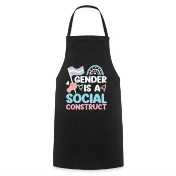 Fierté LGBT transgenre - Tablier de cuisine - noir - Devant - AI Model Male 185 dark (185cm)