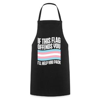 Fierté LGBT transgenre - Tablier de cuisine - noir - Devant - AI Model Male 185 dark (185cm)