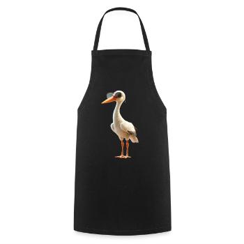Stork Lover White Stork Giant Stork Storks Storks - Cooking Apron - black - Front - AI Model Male 185 dark (185cm)