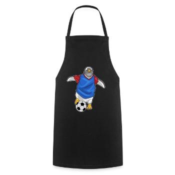 Pinguin Fußballspieler Fußball - Kochschürze - Schwarz - Vorne - AI Model Male 185 dark (185cm)