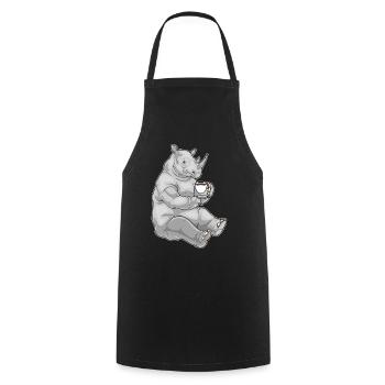 Rhino Coffee Mug - Cooking Apron - black - Front - AI Model Male 185 dark (185cm)