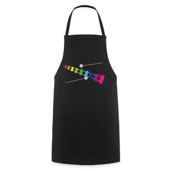 Regenbogen Xylophon – Farbenfrohes Musikinstrument - Kochschürze - Schwarz - Vorne - AI Model Male 185 dark (185cm)
