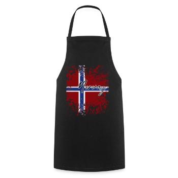 Norwegian Pride, I Love Norway - Cooking Apron - black - Front - AI Model Male 185 dark (185cm)