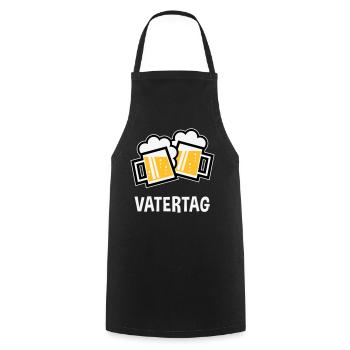 Vatertag (Bier Prosit / Bayrische Bierkrüge / 3C) - Kochschürze - Schwarz - Vorne - AI Model Male 185 dark (185cm)