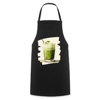 Matcha Latte Liebhaber Grüntee - Kochschürze - Schwarz - Vorne - AI Model Male 185 dark (185cm)
