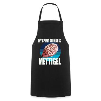 Mon animal spirituel est Mettigel - Tablier de cuisine - noir - Devant - AI Model Male 185 dark (185cm)