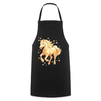 Horse with stars - Cooking Apron - black - Front - AI Model Male 185 dark (185cm)