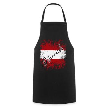 Flag of Austria, Austrian pride - Cooking Apron - black - Front - AI Model Male 185 dark (185cm)