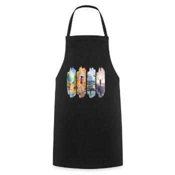 Running Girl Gift Running Girl Motivation - Cooking Apron - black - Front - AI Model Male 185 dark (185cm)