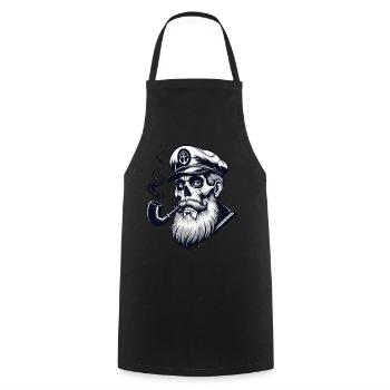 Captain Hamburg St Pauli Hanseatic City Skull - Cooking Apron - black - Front - AI Model Male 185 dark (185cm)