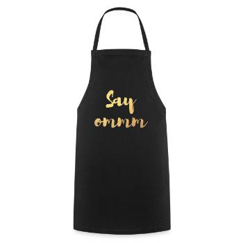 Say om Yoga Namaste Meditation Gold deluxe Quotes - Cooking Apron - black - Front - AI Model Male 185 dark (185cm)