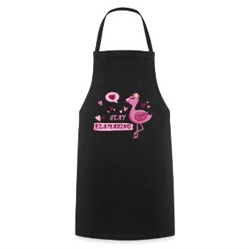 Süßer Flamingo mit Spruch - Stay flamazing - Kochschürze - Schwarz - Vorne - AI Model Male 185 dark (185cm)