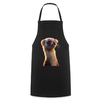 Furet Furet Putois Martre Belette Mignon Furet - Tablier de cuisine - noir - Devant - AI Model Male 185 dark (185cm)
