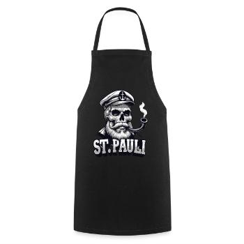 St.Pauli Kiez Hamburg Totenkopf Sankt Pauli - Tablier de cuisine - noir - Devant - AI Model Male 185 dark (185cm)