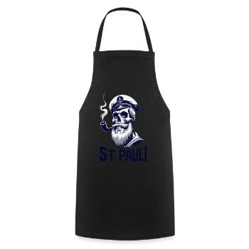 St.Pauli Kiez Hamburg Totenkopf Sankt Pauli - Tablier de cuisine - noir - Devant - AI Model Male 185 dark (185cm)